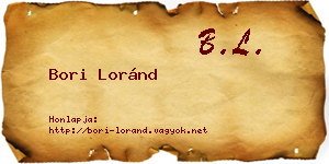 Bori Loránd névjegykártya