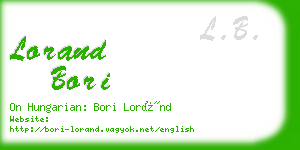 lorand bori business card